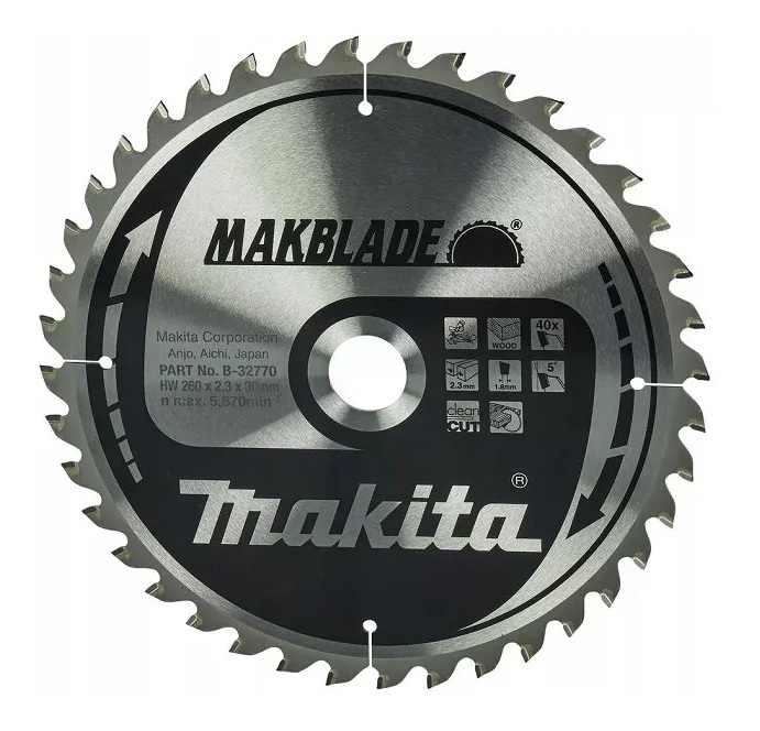 Makita B-32770 - Piła tarczowa 260x30x40z maklblade drewno