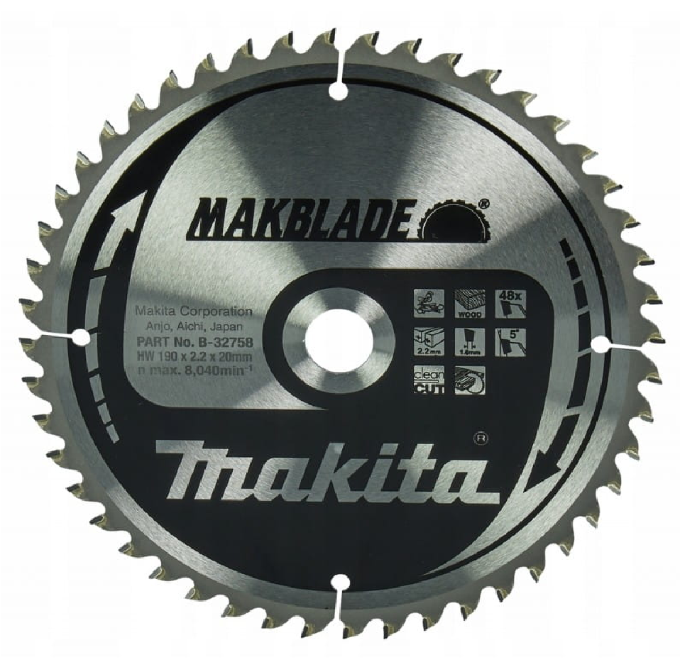 Makita B-32758 - Tarcza Tnąca Makblade 190x30 48z Drewno