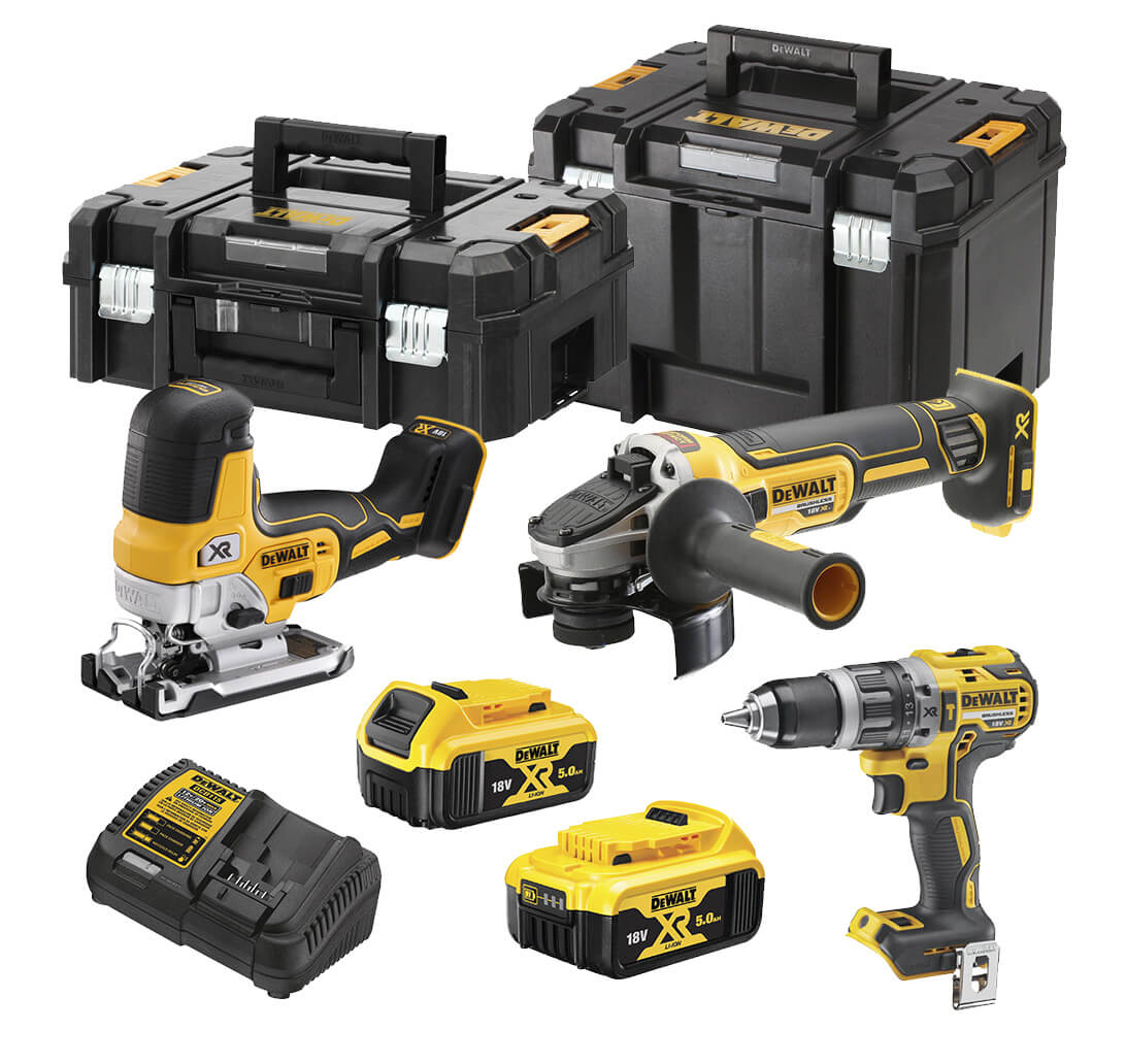 DE WALT DCK329P2T - Zestaw Combo DCD796 + DCG405 + DCS335 18V Li-Ion XR 2x5,0Ah