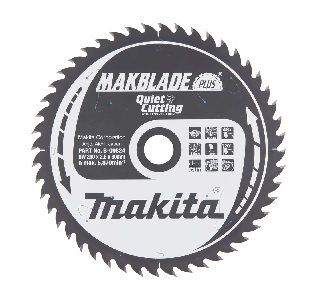 Makita B-33495 - Piła Tarczowa 260x30x48z Makblade Plus Drewno