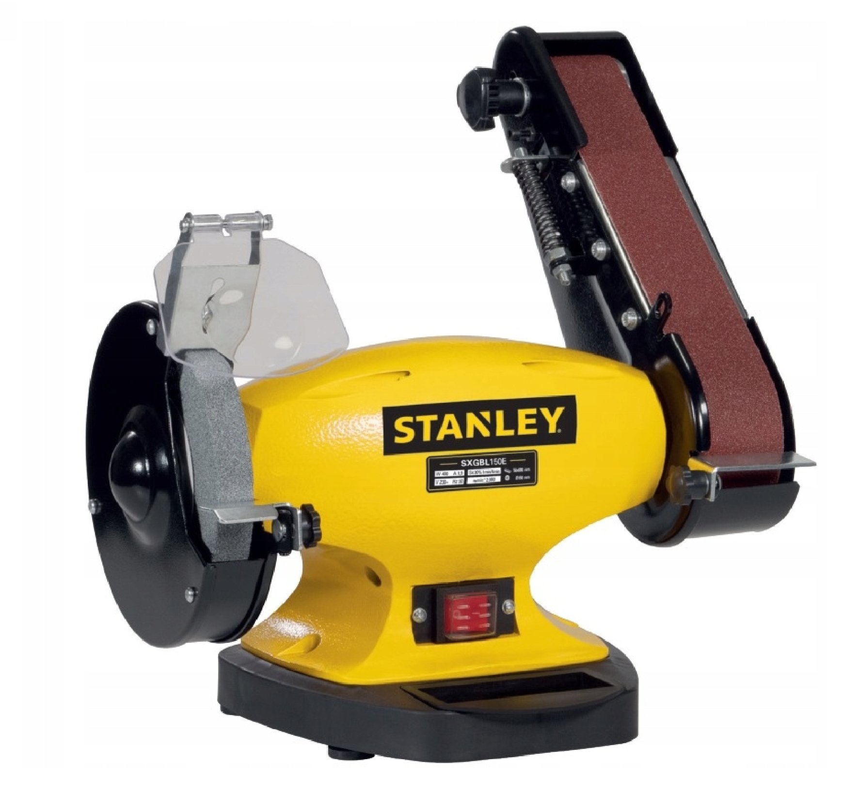 STANLEY SXGBL150E - Szlifierka stołowa 2W1 kamieniowa taśmowa