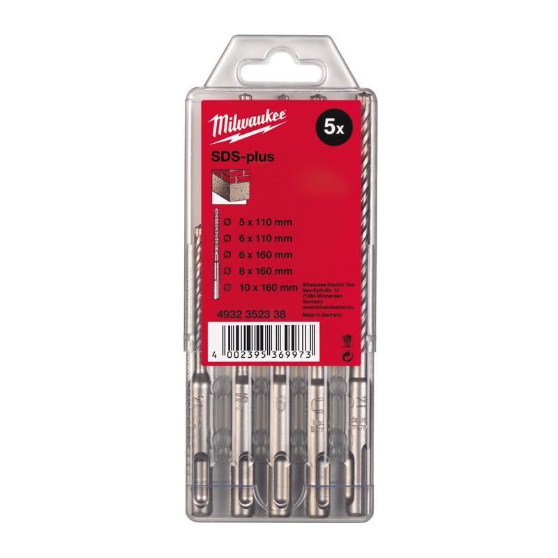 Milwaukee 4932352338 - Zestaw wierteł udarowych do betonu SDS Plus 2-ostrzowe, 5 - 10 mm