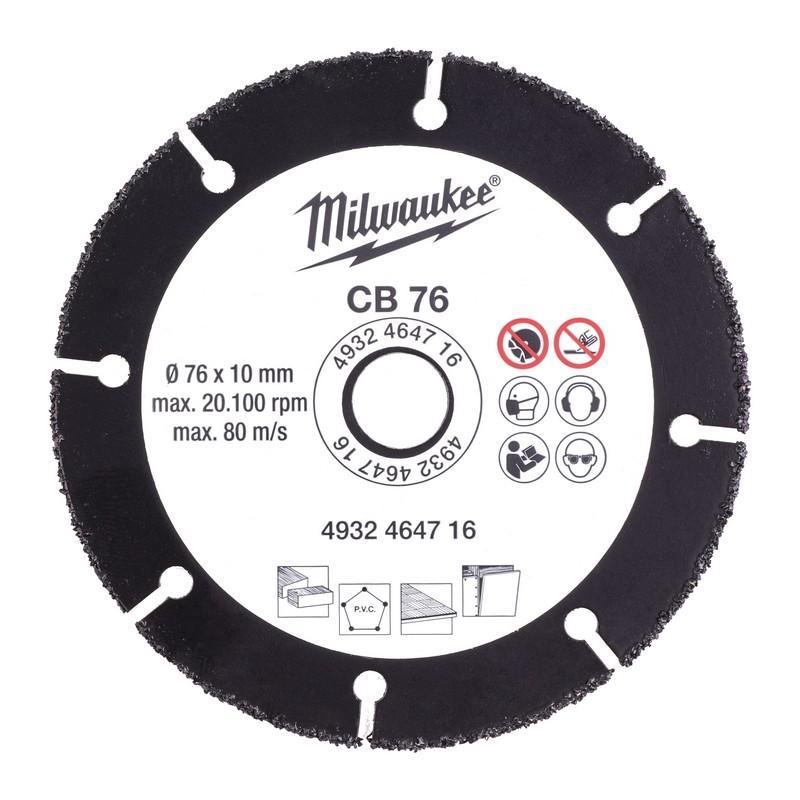 Milwaukee 4932464716 - Tarcza tnąca uniwersalna z nasypem z węglika wolframu 76 x 10 mm