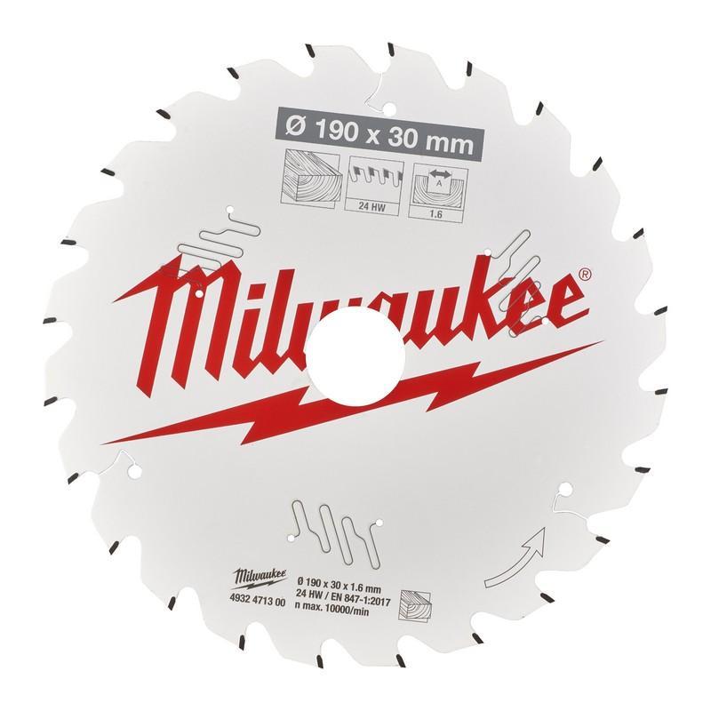 Milwaukee 4932471300 - Tarcza pilarska do drewna 190 x 30 mm 24 zęby