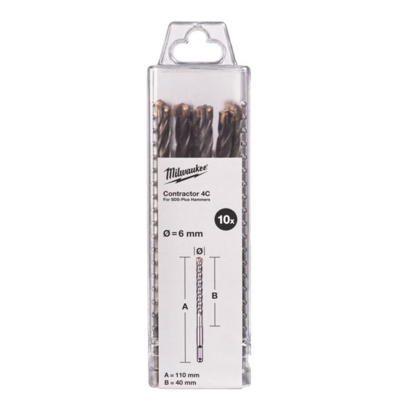 Milwaukee 4932498868 - Wiertło udarowe do betonu SDS-Plus Contractor 6 x 40/110 mm