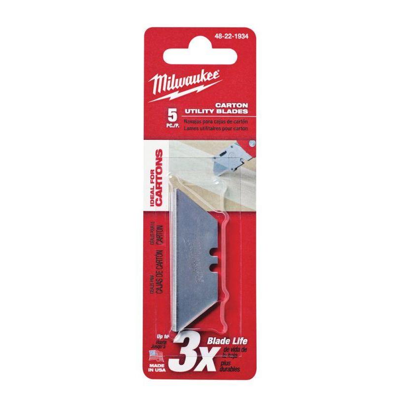 Milwaukee 48221934 - Wymienne ostrza do kartonów, końcówka zaokrąglona 5 szt.