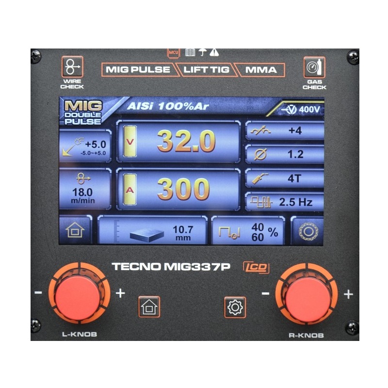 Ideal TECNO MIG 337 PULSE SYNERGIC LCD - Spawarka inwertorowa Migomat