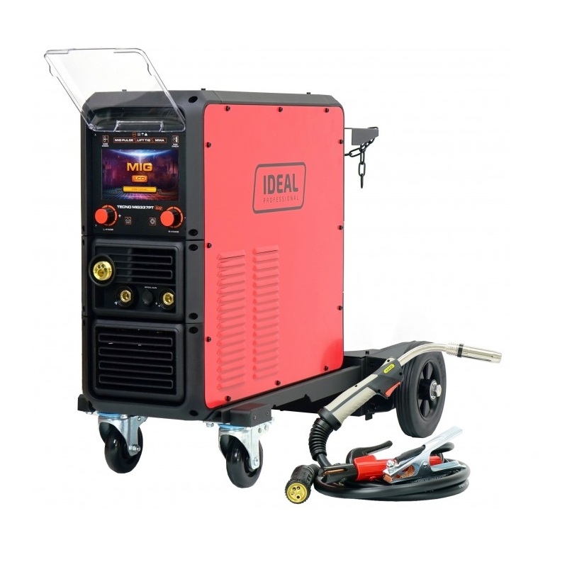 Ideal ECNO MIG 337 PULSE SYNERGIC LCD - Spawarka inwertorowa Migomat + wózek