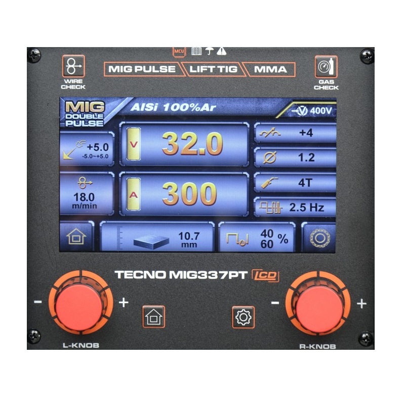 Ideal ECNO MIG 337 PULSE SYNERGIC LCD - Spawarka inwertorowa Migomat + wózek